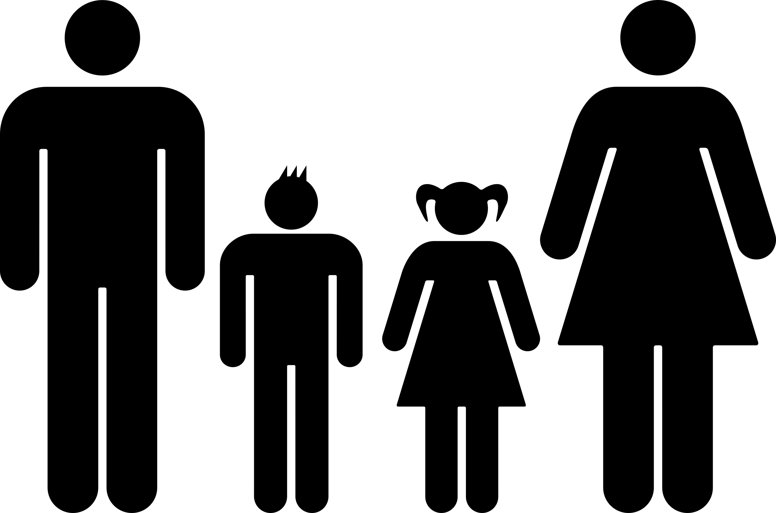 Familiar Group Of Four Heterosexual Couple Of Father And Mother With Their Son And Daughter In The Middle Of Them Stencil Svg Vector Free Vectors